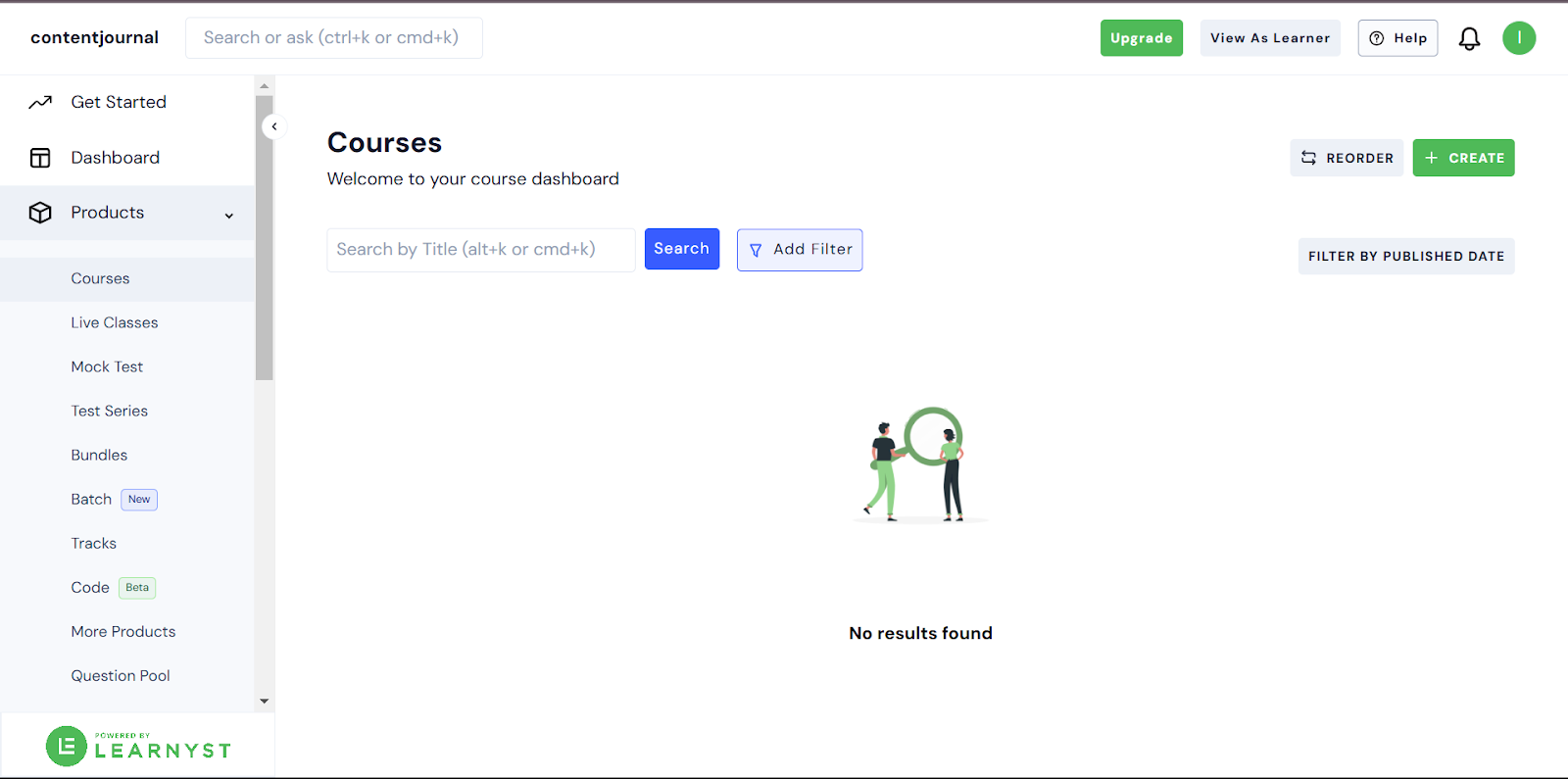 Learnyst course building interface